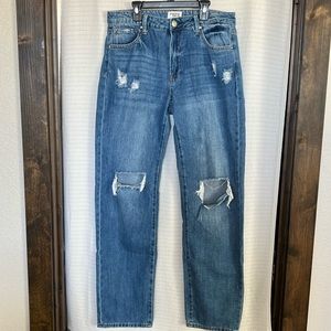 100% Cotton Soft Wide Legged Distressed Denim